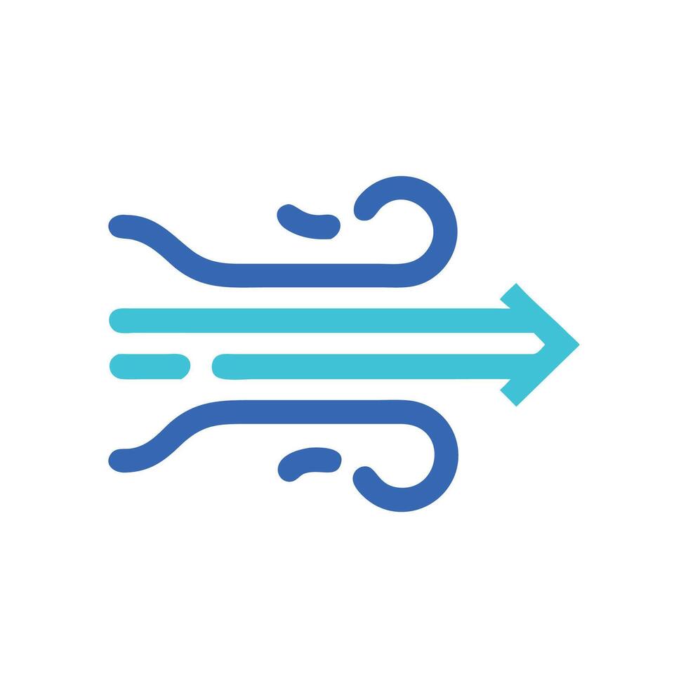 Graphic of Airflow with Arrow Showing Direction vector