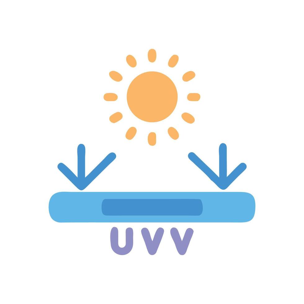 UVA and UVB Sun Protection Illustration Cartoon Style vector