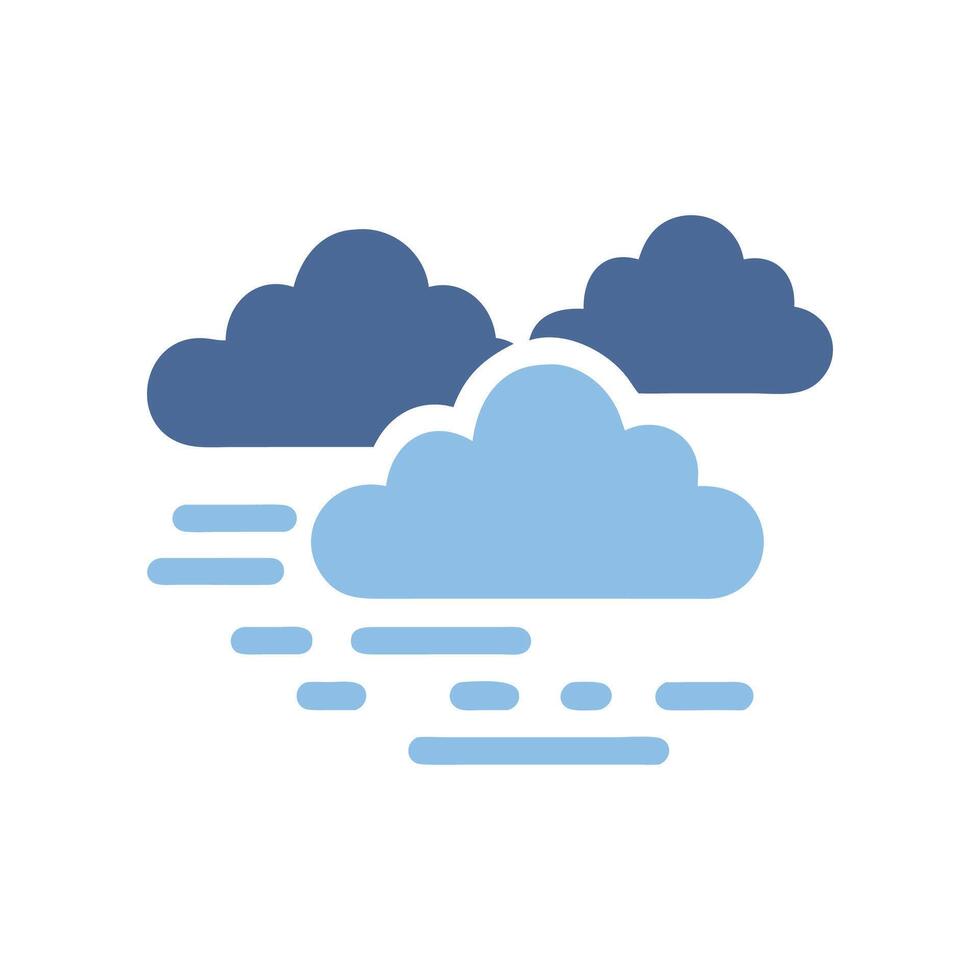 Cloudy day icon with fog on black background vector