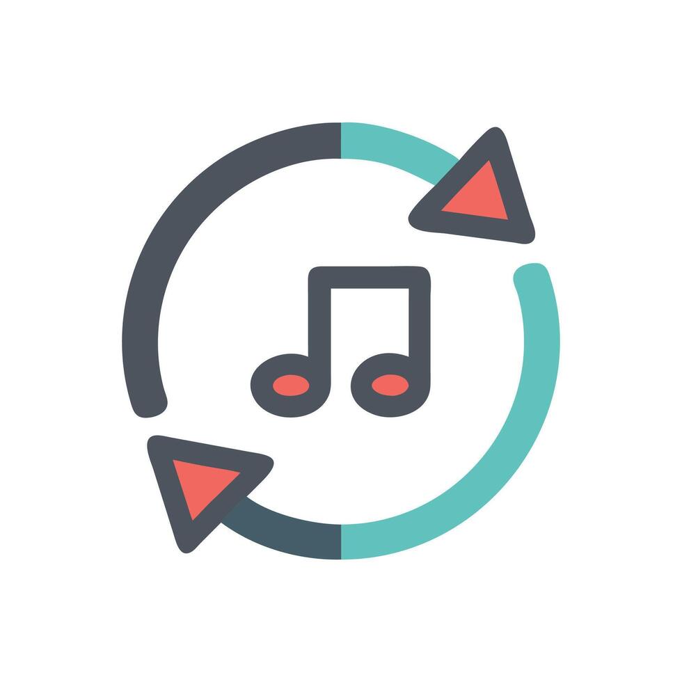 Music sync icon Audio remix, Loop, Repeat vector