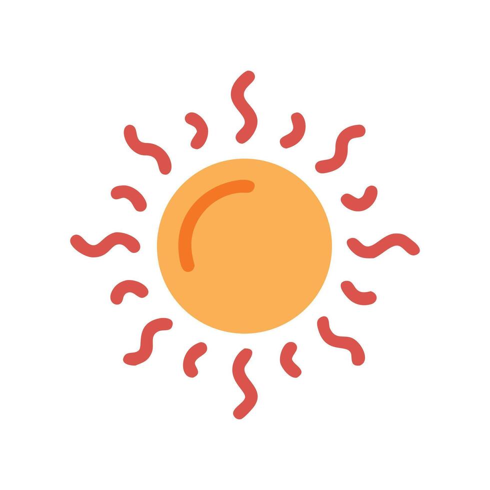 Stylized Sun Icon with Rays on Black Background vector