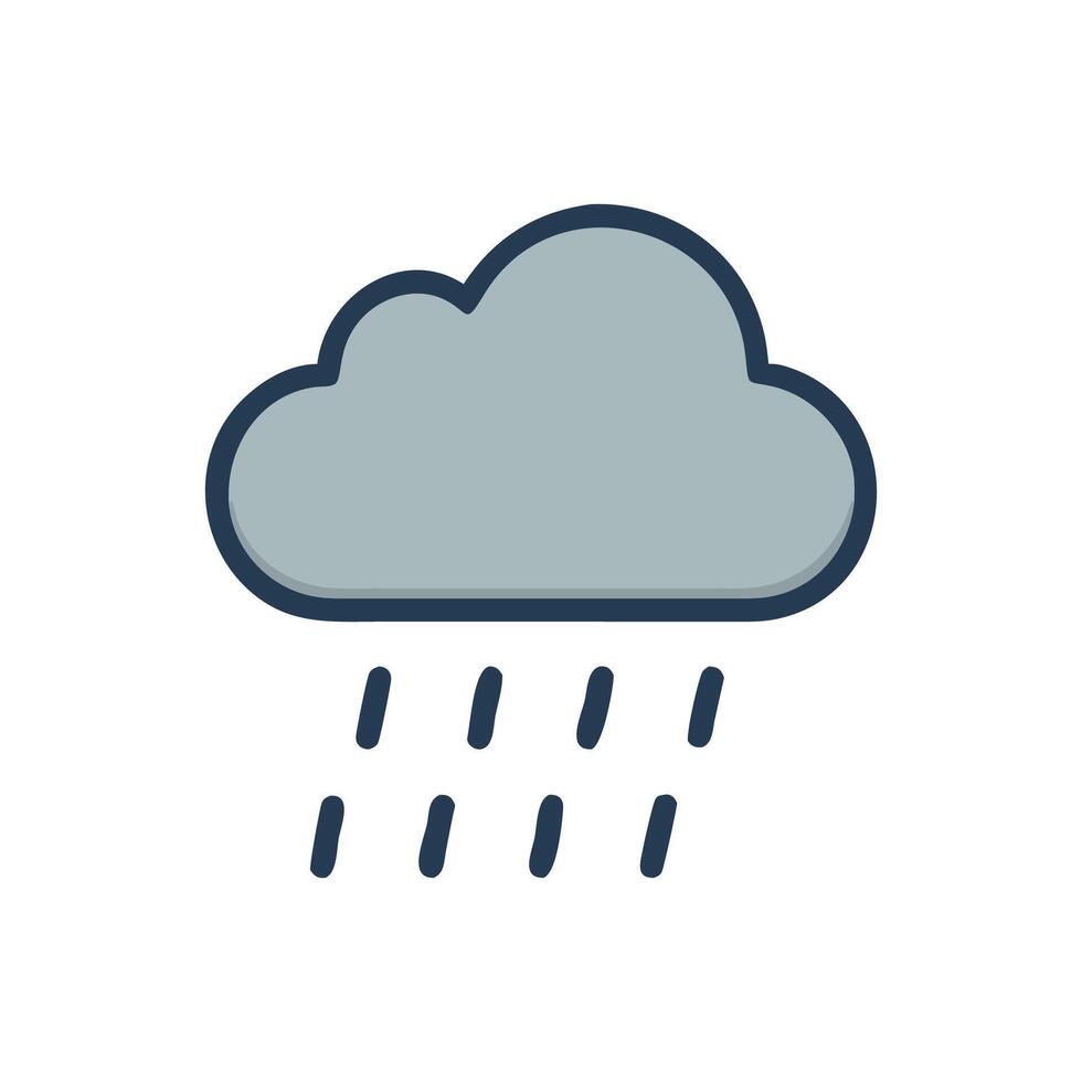 Stylized Rain Cloud Icon with Droplets on Black vector