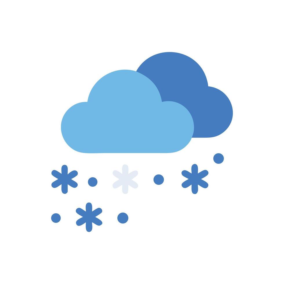 Clouds and Snowflakes Weather Icon Illustration vector