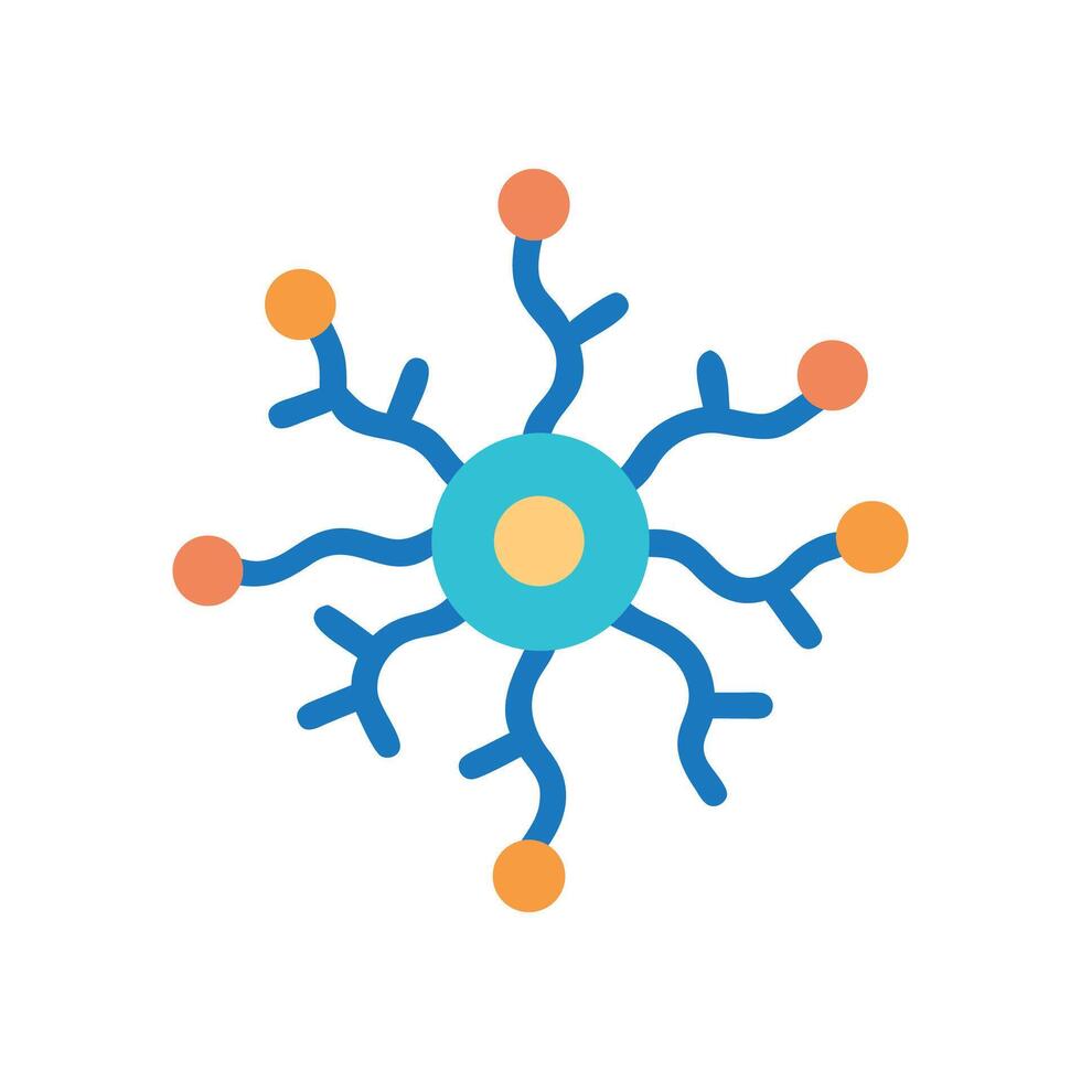 Modern minimalist icon of Neuron isolated on black background vector