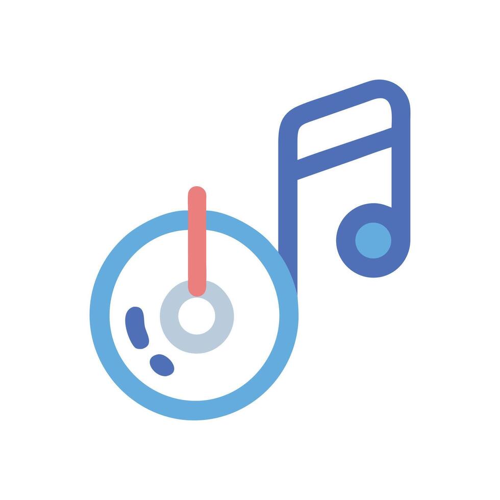 Retro Music Vinyl Record and Musical Note Illustration vector