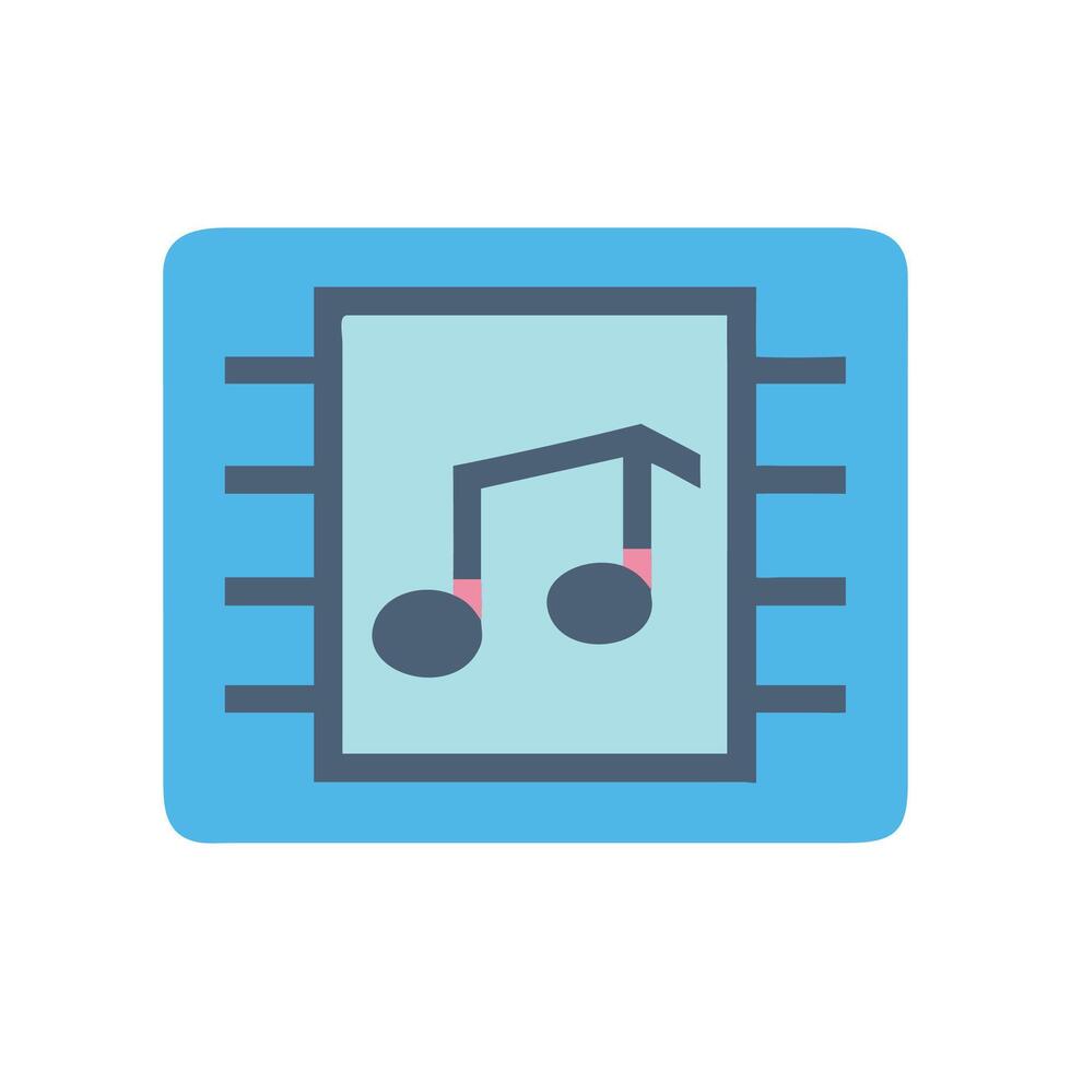 Music Note Technology Logo for App or Company vector