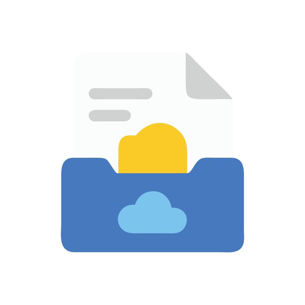 Cloud storage data folder, data security and management vector