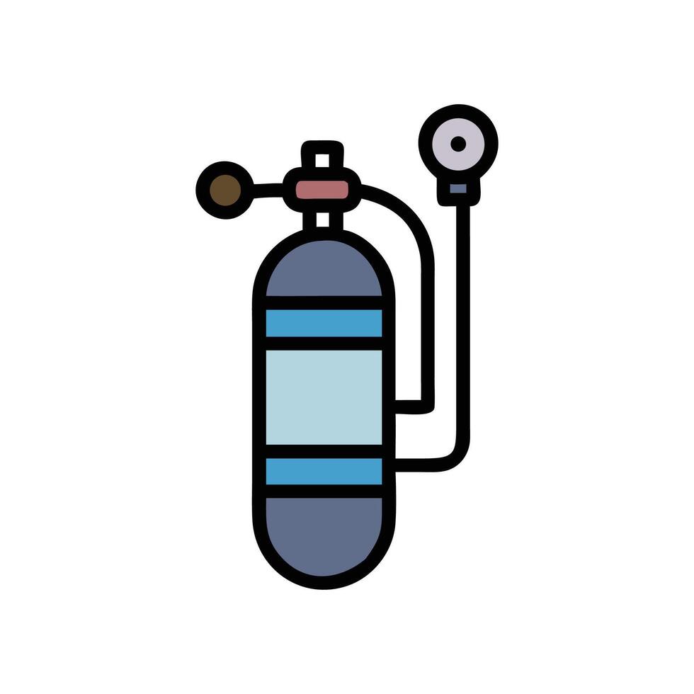 Oxygen Tank Icon Gas Cylinder Safety Equipment vector