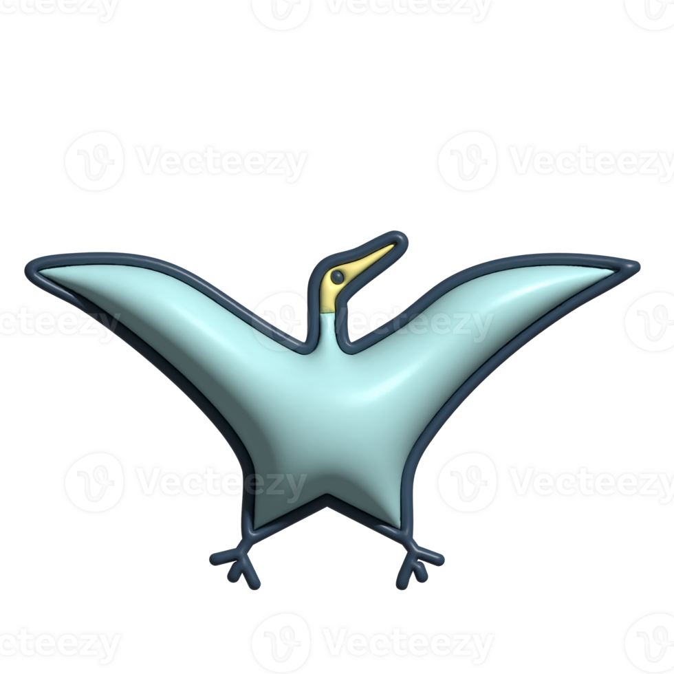 3D Render of Pterosaurus Icon Prehistoric Flying Reptile and Ancient Creature Symbol png