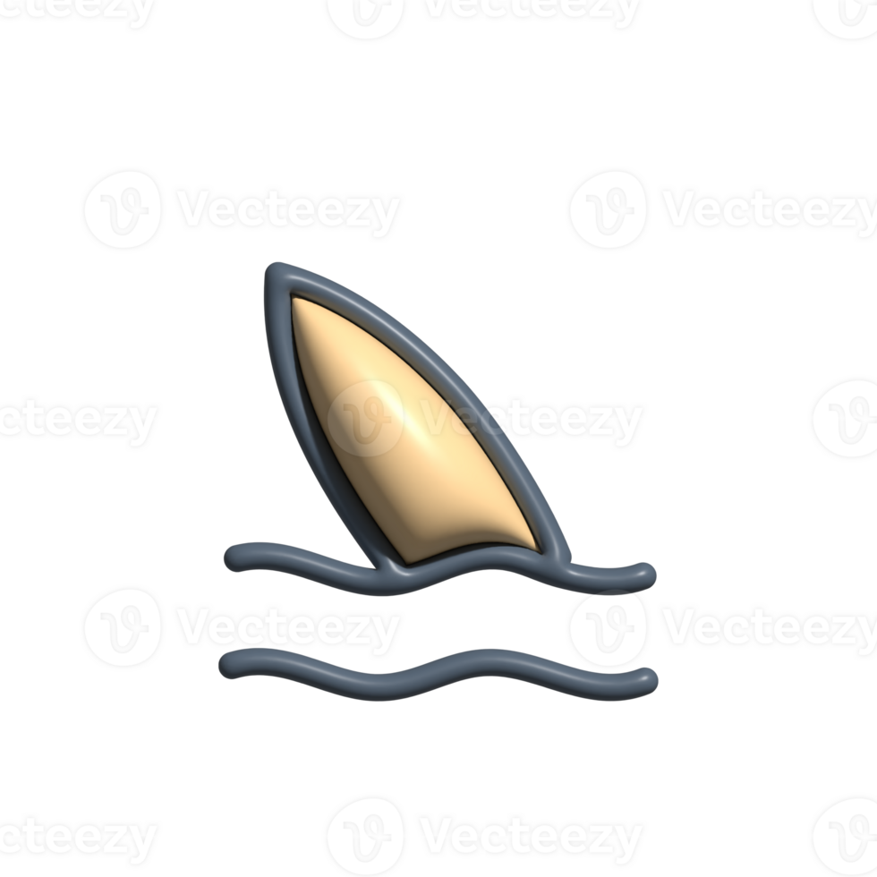 3D Render of Surfing Board Icon Water Sports and Surfing Symbol png