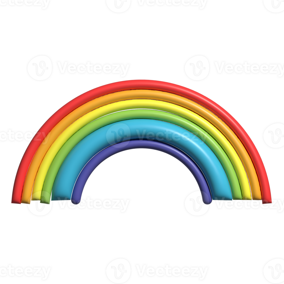 3D Render of Rainbow Icon Colorful Arc, Nature Wonder, and Sky Symbol png