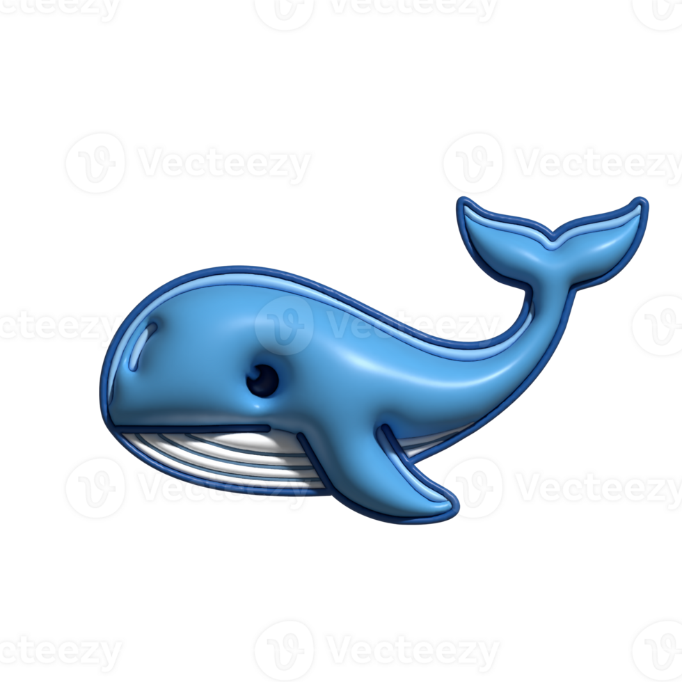 3D Render of Whale Icon Majestic Marine Mammal and Ocean Symbol png