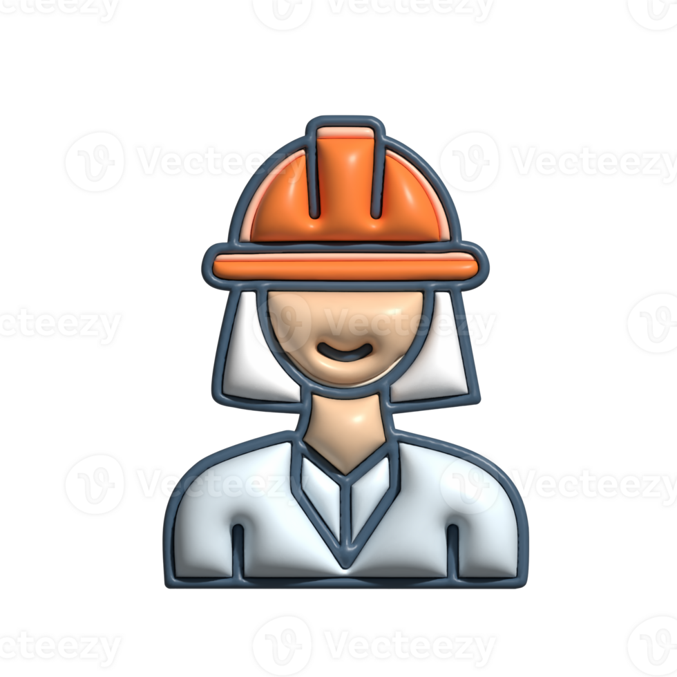 3D Render of Engineer Icon Technical Skills, Innovation, and Problem Solving Symbol png
