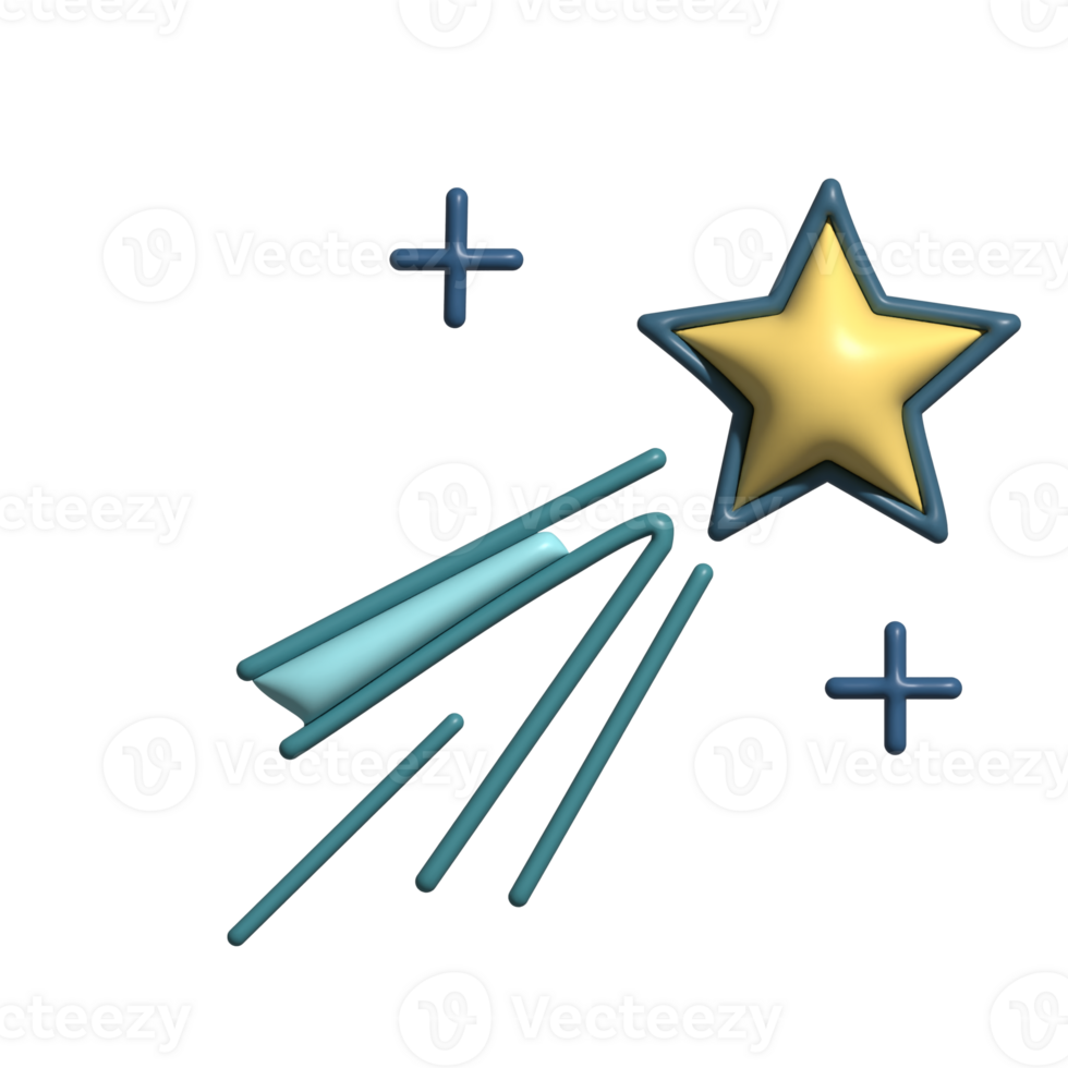 3D Render of Star Icon Brightness and Cosmic Symbol png