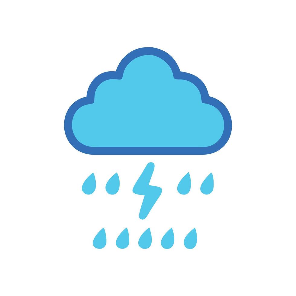 Thunderstorm weather forecast illustration with light blue clouds vector
