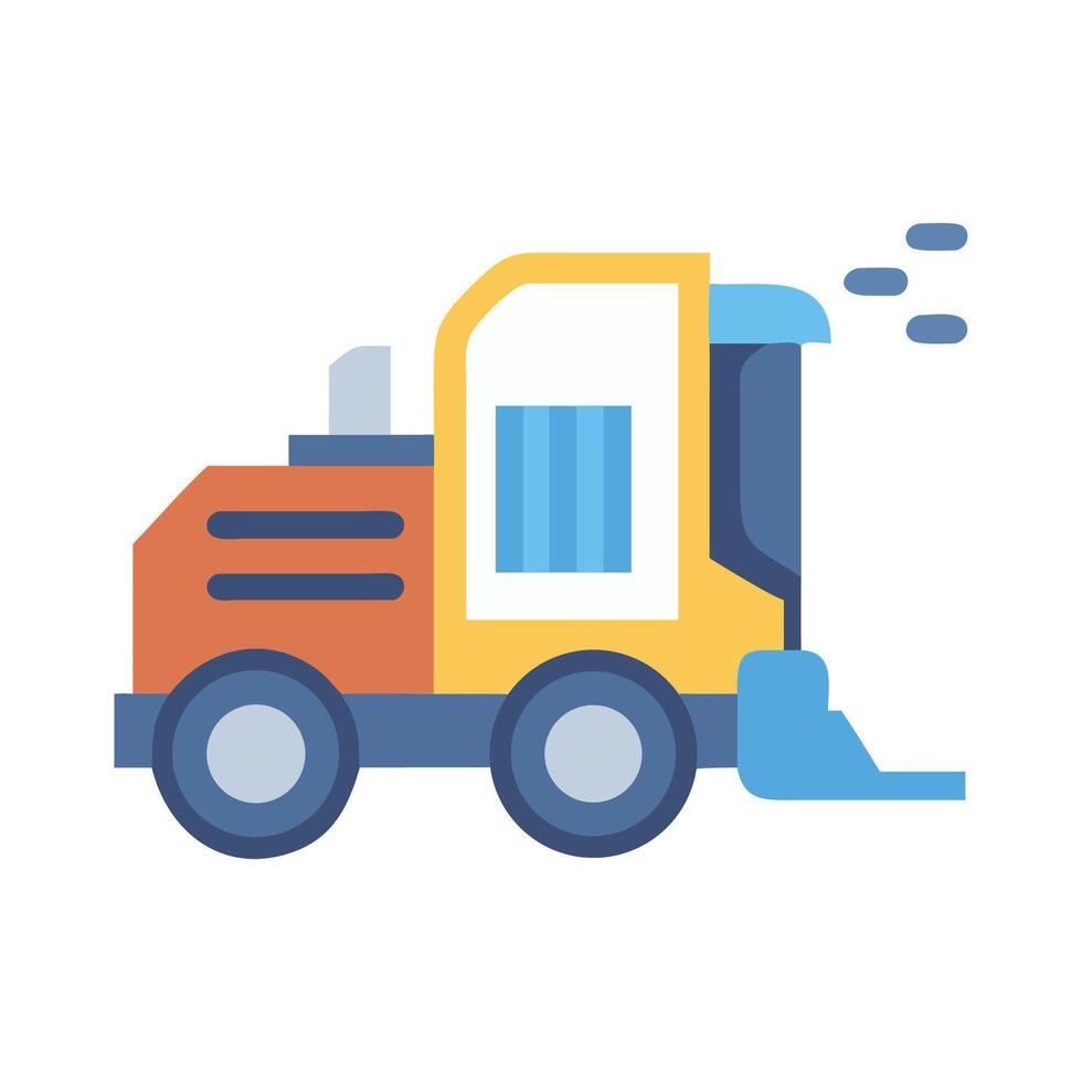 Modern Flat Illustration of Snow Removal Machine vector