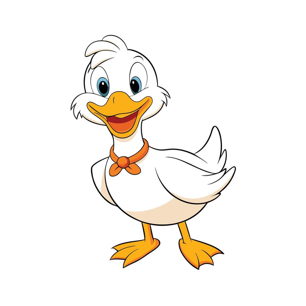 Cute Cartoon Duck with Bowtie Illustration vector