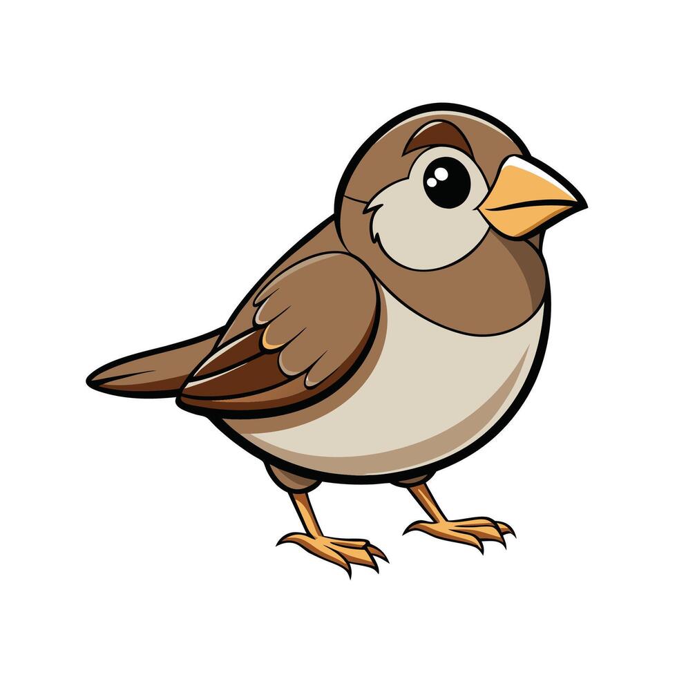 Cartoon sparrow illustration, isolated on a white background vector