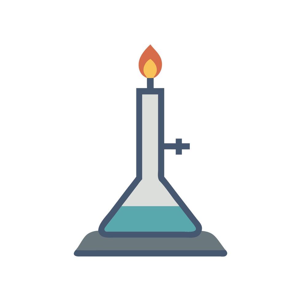 Bunsen burner illustration for science or education vector