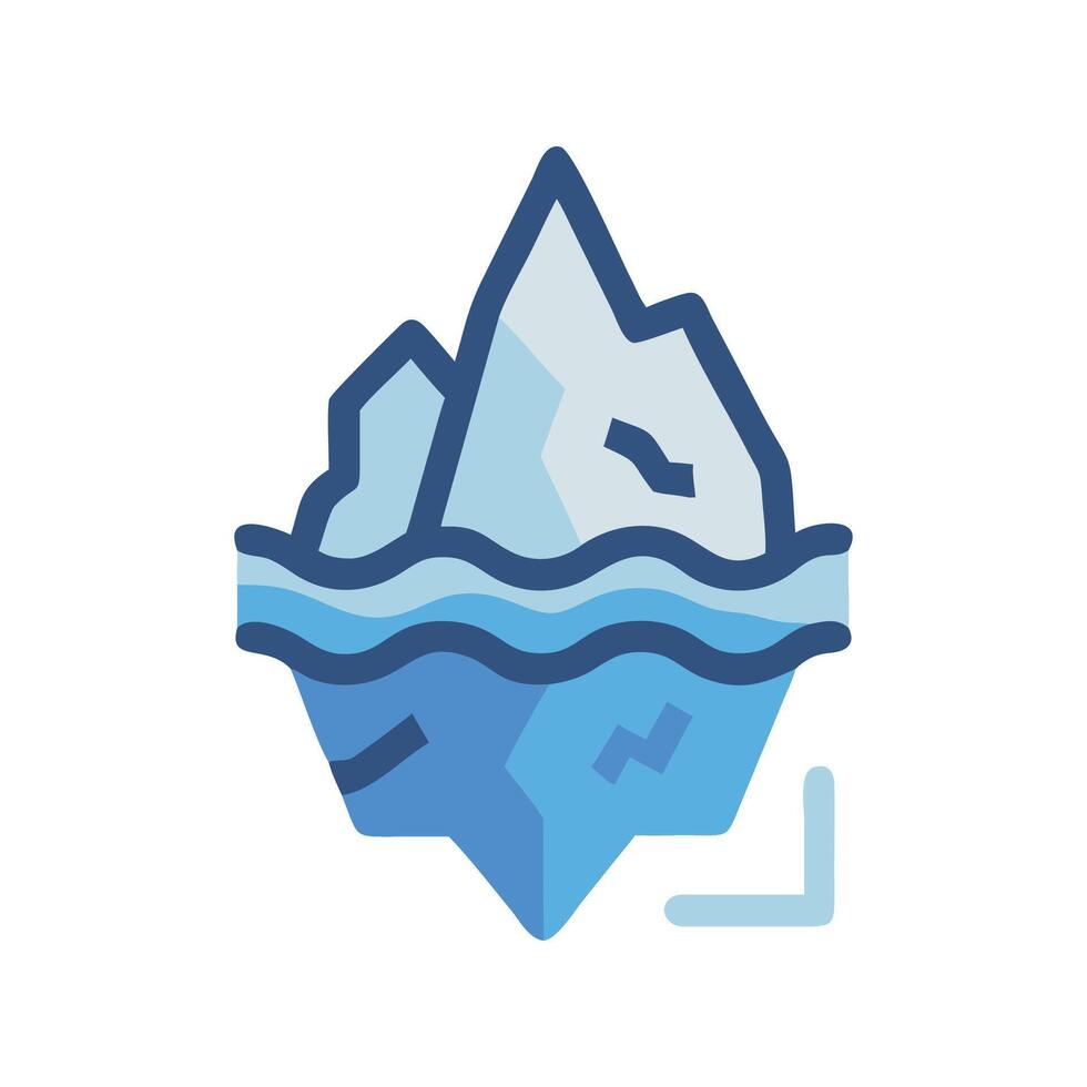 Cartoon Iceberg with Visible Undersea Portion Illustration vector