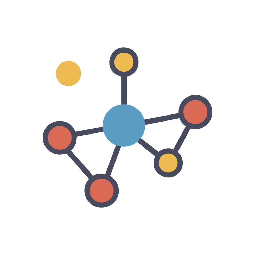 Colorful Network Connection Diagram on Black Background vector