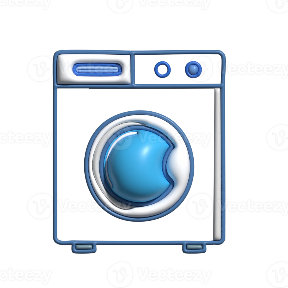 3D Washing Machine Icon Automatic Washer and Home Utility Design png