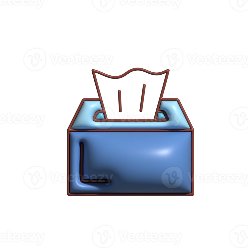 3D Tissue Box Disposable Paper and Cleaning Concept png