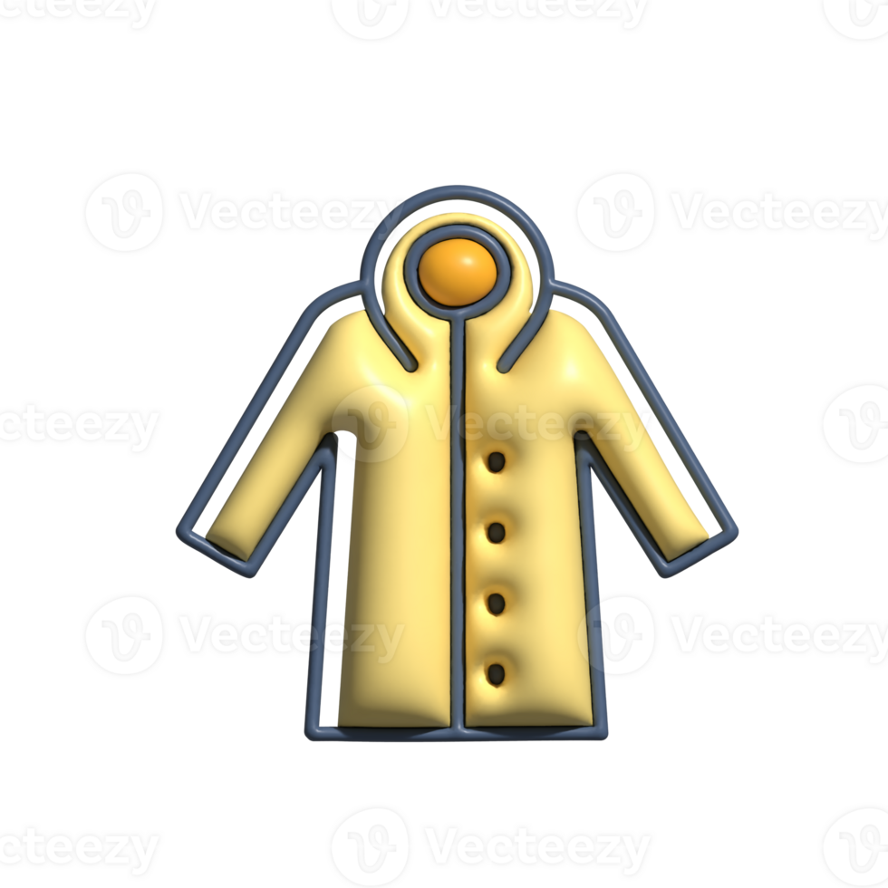 3D Raincoat Waterproof Clothing and Outdoor Concept png