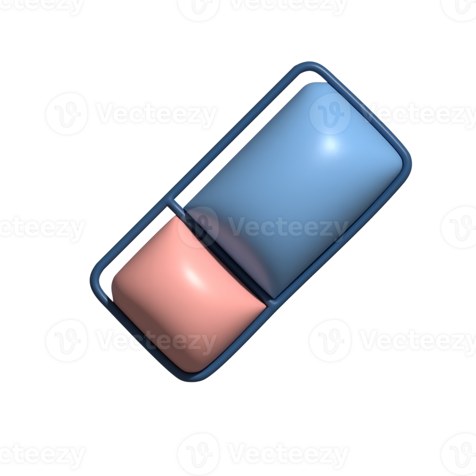 Modern 3D Eraser Icon School Supplies, Art Tools, and Creative Design png