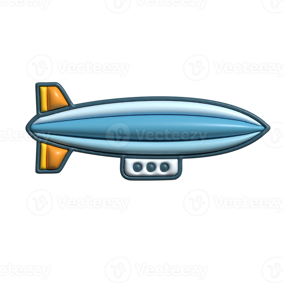3D Zeppelin Classic Airship and Flying Technology Concept png