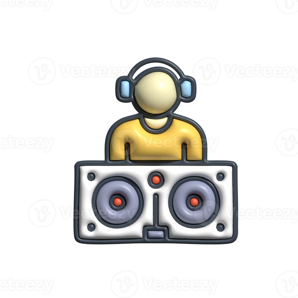 3D DJ Sound System, Club Performance, and Electronic Music Concept png