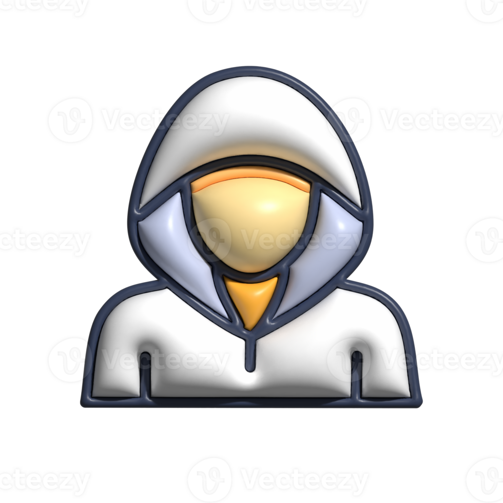 3D Render of Hacker Icon Cybersecurity and Digital Intrusion Symbol png