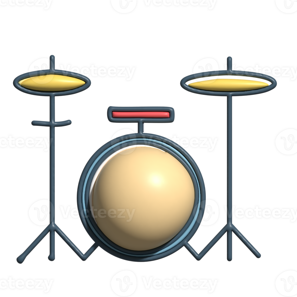 Modern 3D Drum Band Icon Band Performance, Drums, and Musical Ensemble Design png
