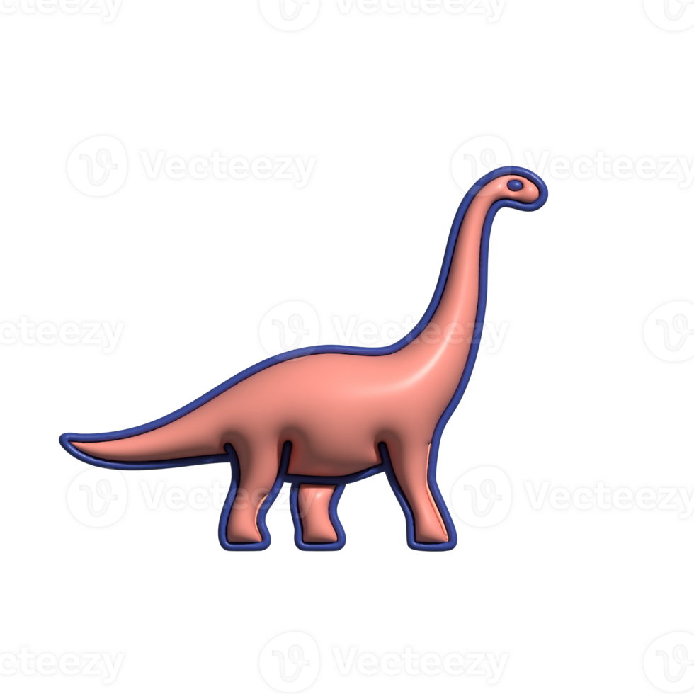 Modern 3D Brachiosaurus Icon Dinosaur and Paleontological Design png