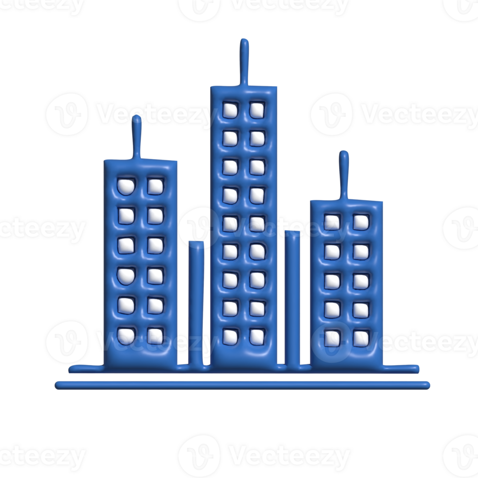 A blue building icon with a large window png