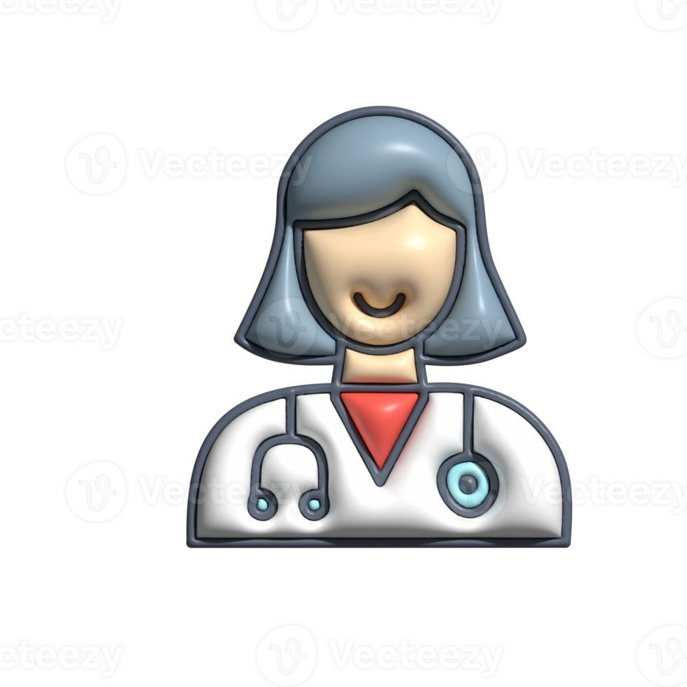 Modern 3D Doctor Icon Medical Services, Professional Care, and Health Solutions Design png
