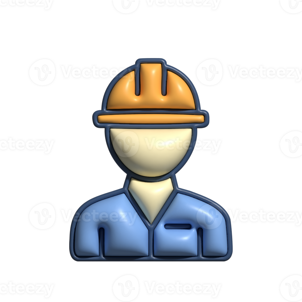 Modern 3D Engineer Icon Technical Expertise, Building, and Project Development Design png