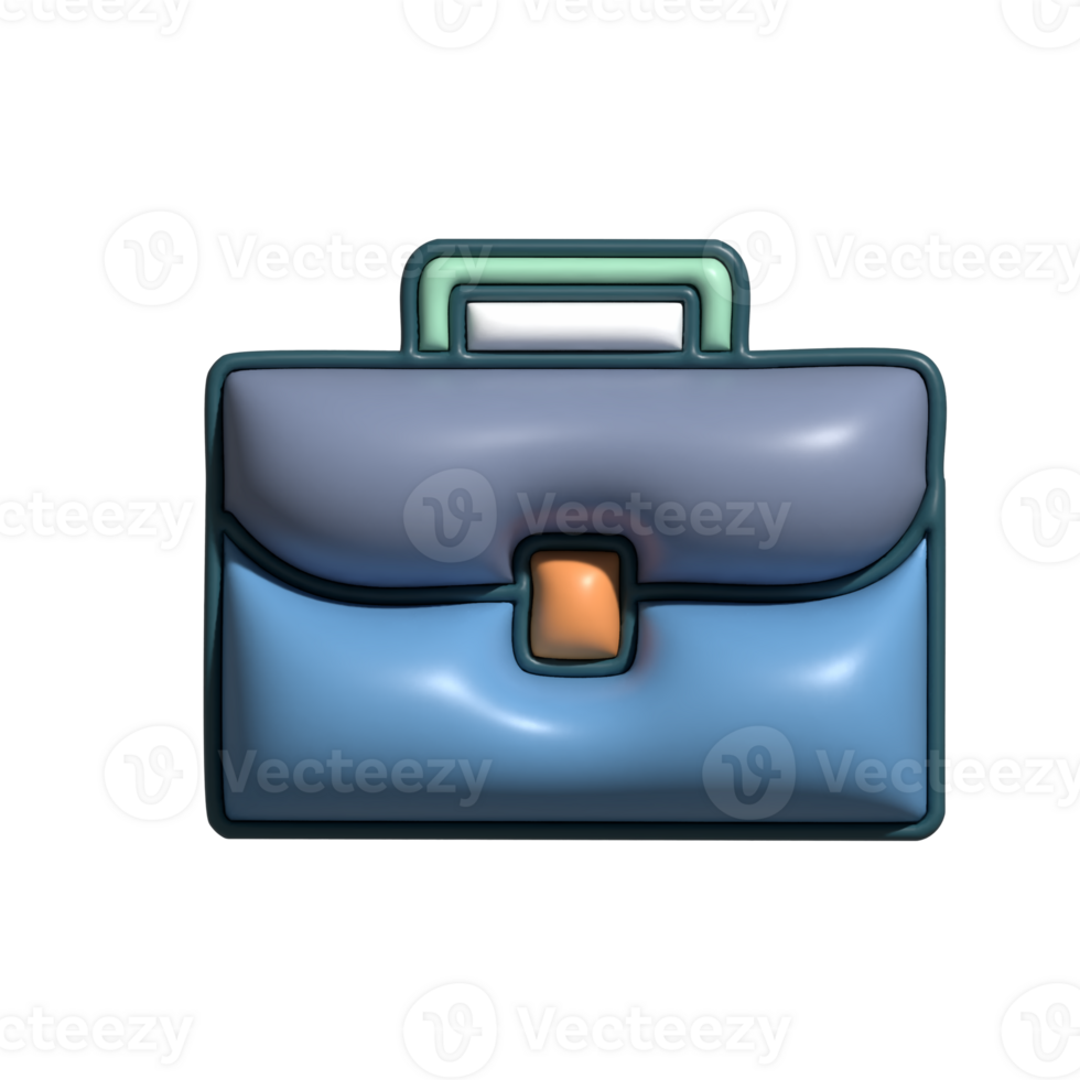 3D Render of Briefcase Icon Business and Professional Equipment Symbol png