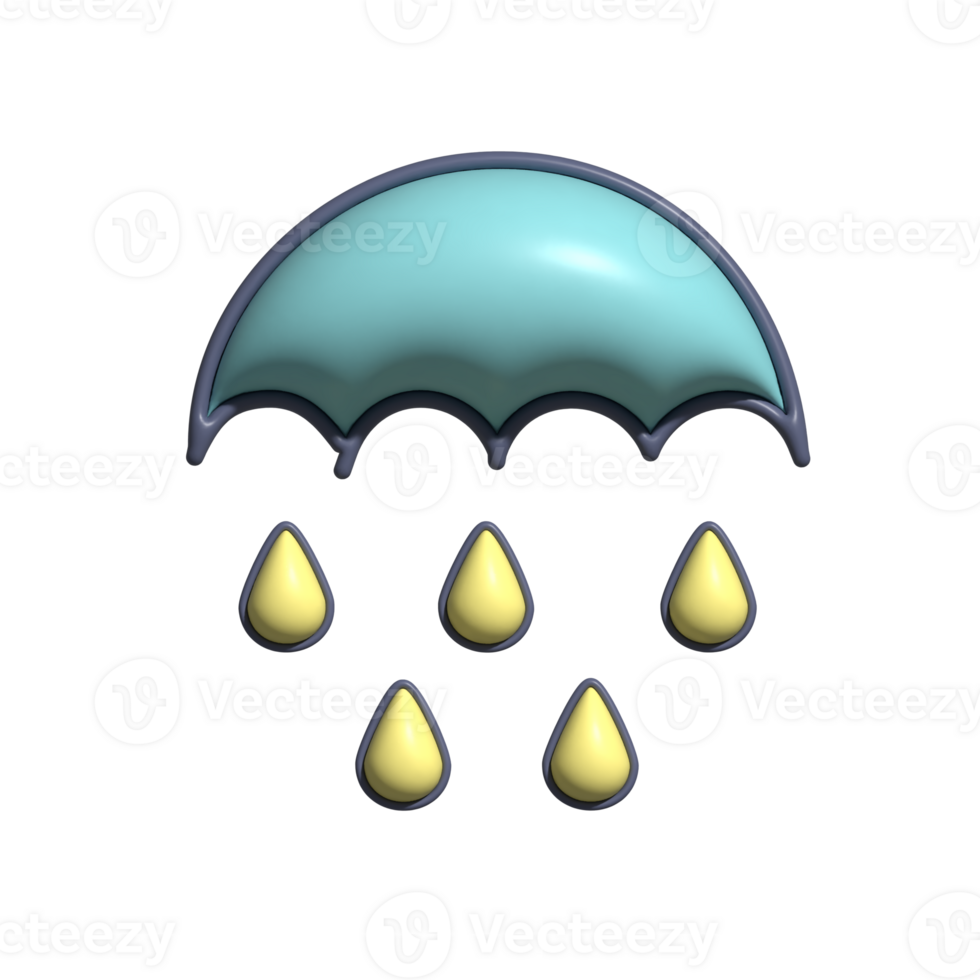 3D Render of Light Rain Icon Gentle Weather, Cloud Drizzle, and Soft Rainfall Symbol png