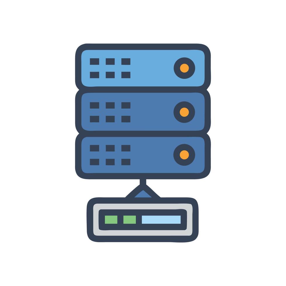 Server Rack Icon Database Storage Cloud Computing and Technology vector