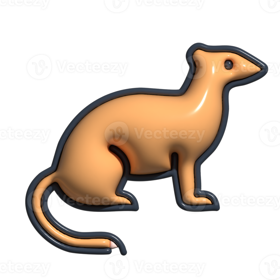 3D Mongoose Small Predator, Forest Animal, and Nature Survival Concept png