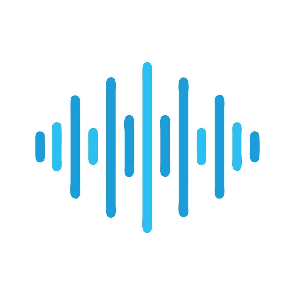 Audio Wave Graphic Blue Signal on Black Background vector