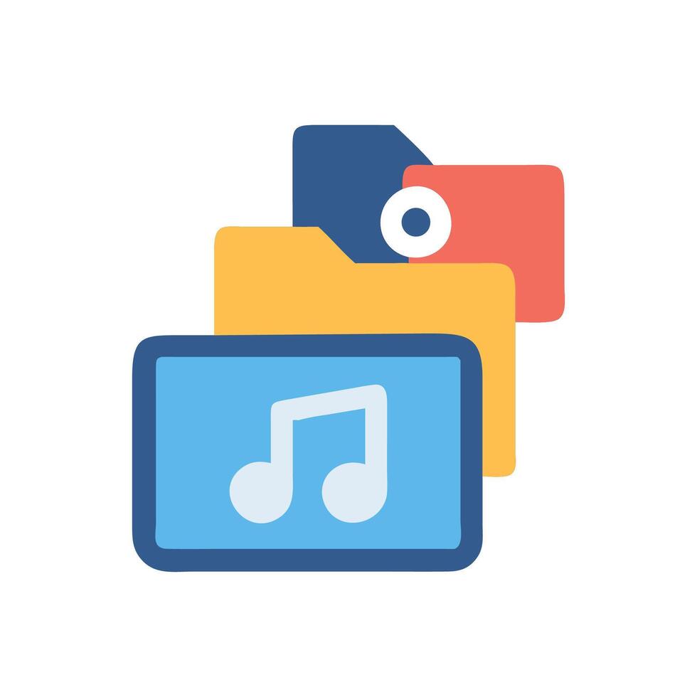 Music file type icon with audio file structure vector