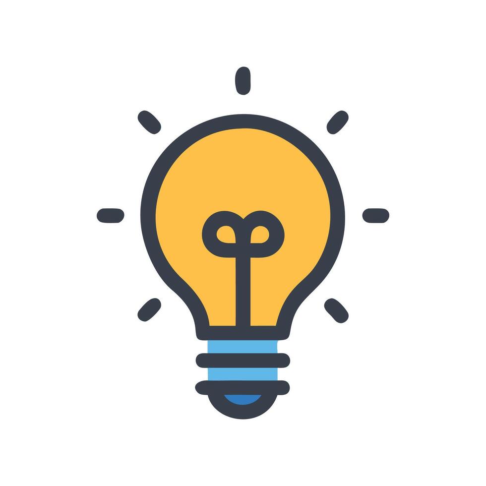 Creative Idea Light Bulb Shining on a Black Background vector