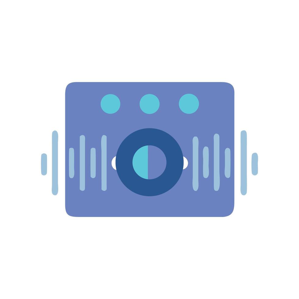 Simple, Stylized Music Mixer Console in Light Blue Palette vector