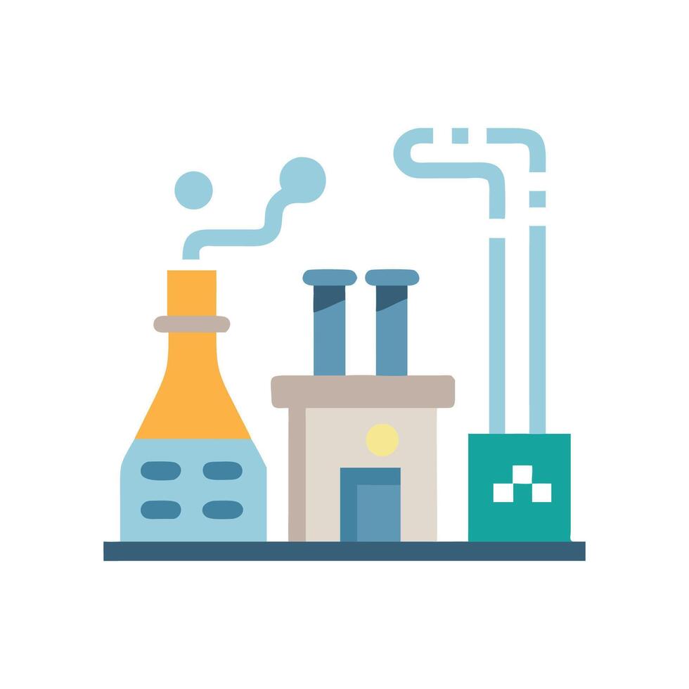 Stylized industrial factory icon pollution and environmental concerns vector
