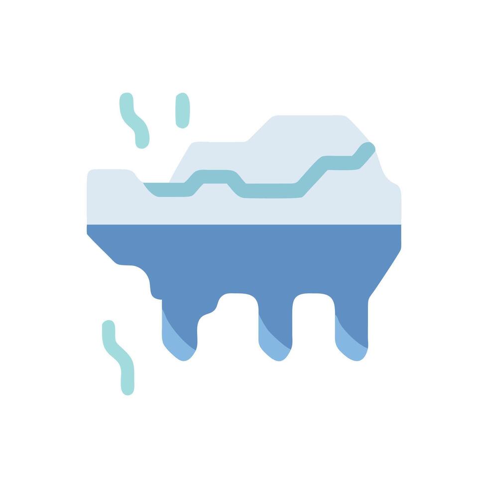 Melting Iceberg Icon Climate Change, Global Warming, Environmental Impact vector