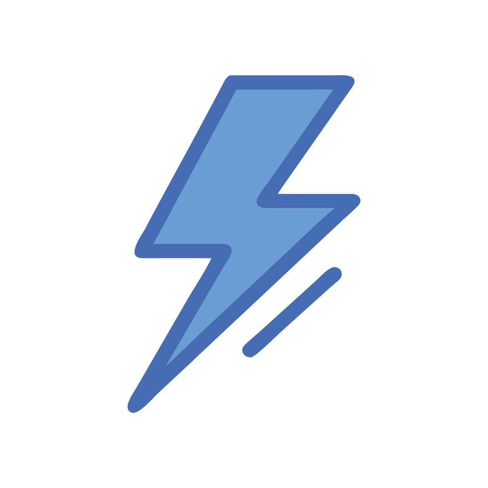 Blue Lightning Bolt Icon on Black Background Image vector