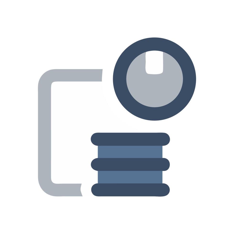Book stack and document symbol on black background vector