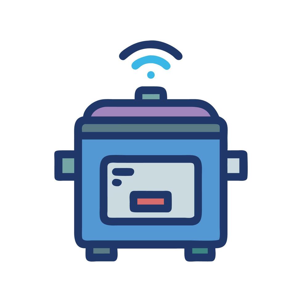 Smart Rice Cooker Icon Kitchen Automation and Technology vector